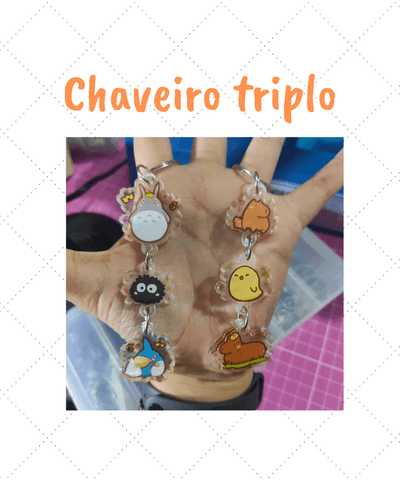 Chaveiro triplo impressão UV